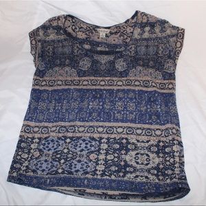 Blue Patterned Top